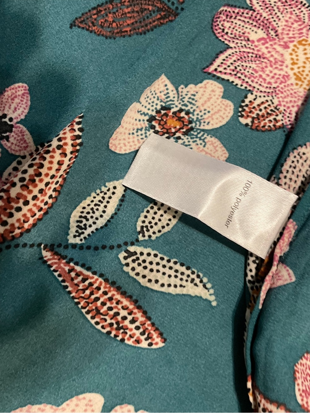 Maurices Teal Floral Kimono Open Front Shrug/Cover Up - One Size - Picture 6 of 8